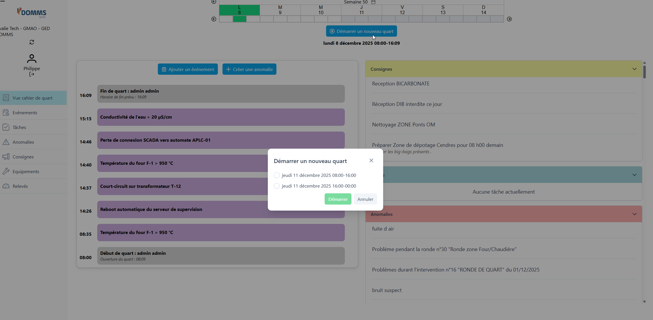 Consignes et tâches à reprendre